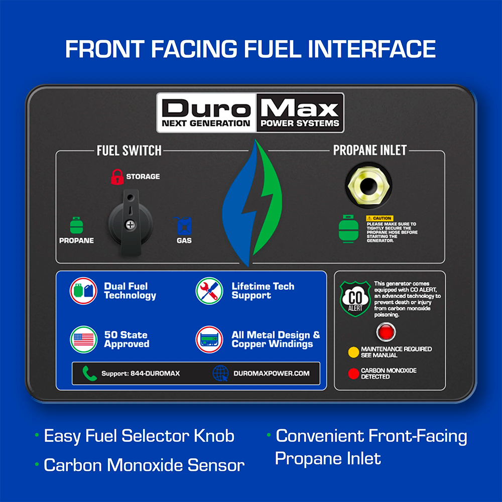 DuroMax XP10000DX dual fuel interface