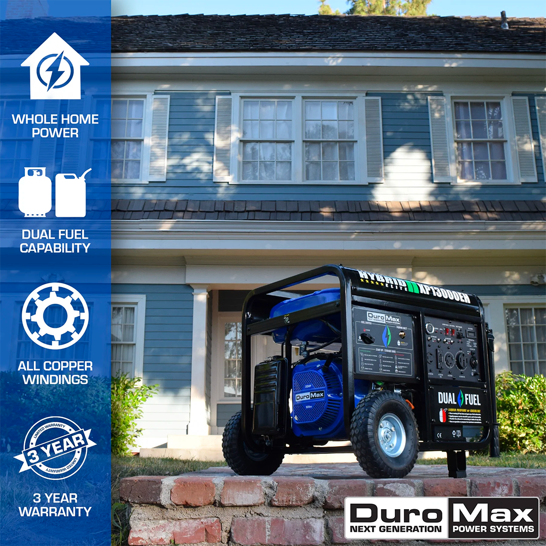DuroMax XP13000EH - 13000 Watt Dual Fuel Portable Generator