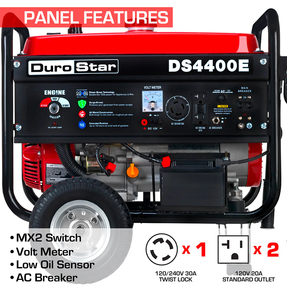 DuroStar DS4400E - 4400 Watt Gas Portable Generator