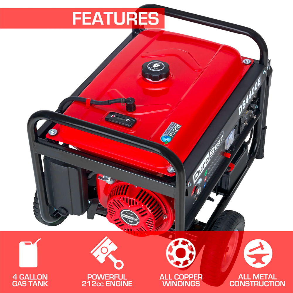 DuroStar DS4400E - 4400 Watt Gas Portable Generator