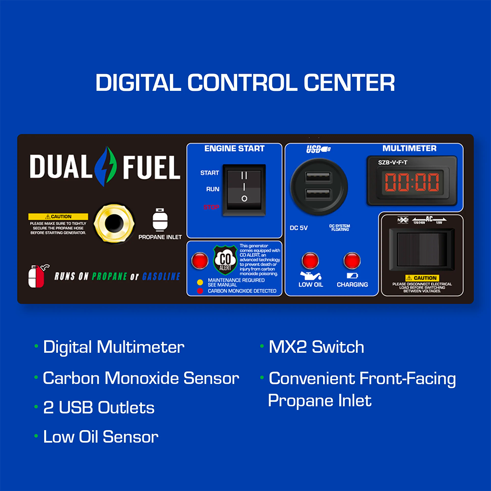 DuroMax XP7500DX - 7500 Watt Dual Fuel Portable Generator