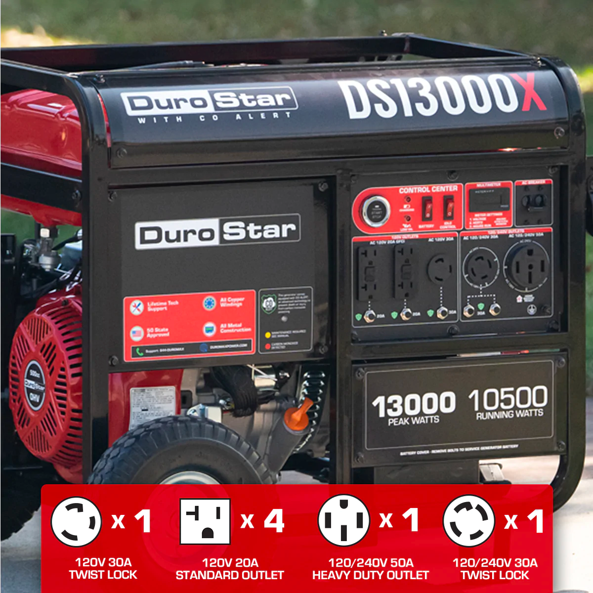 DuroStar DS13000X - 13000 Watt Portable Gas Generator