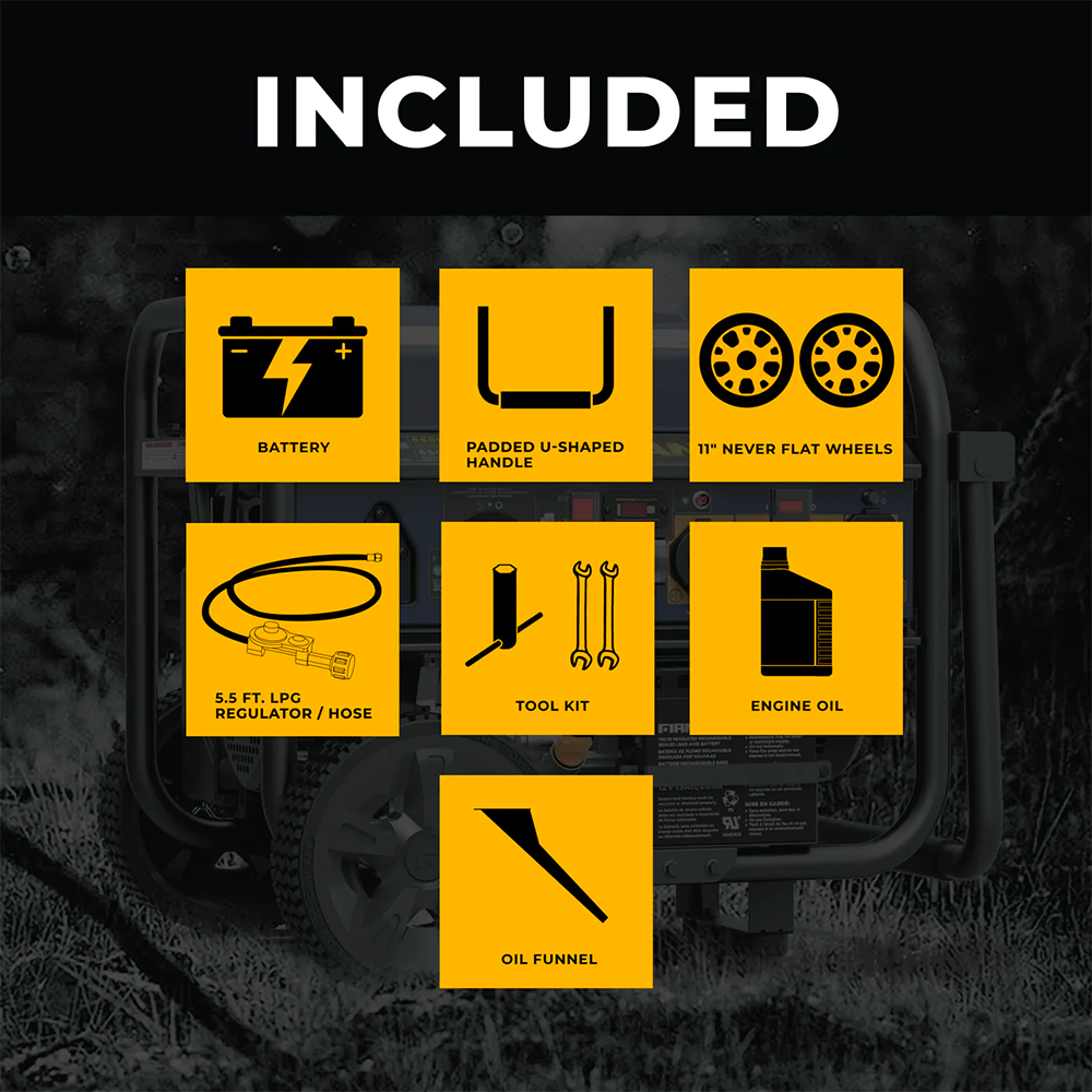 Firman T09275 generator box contents