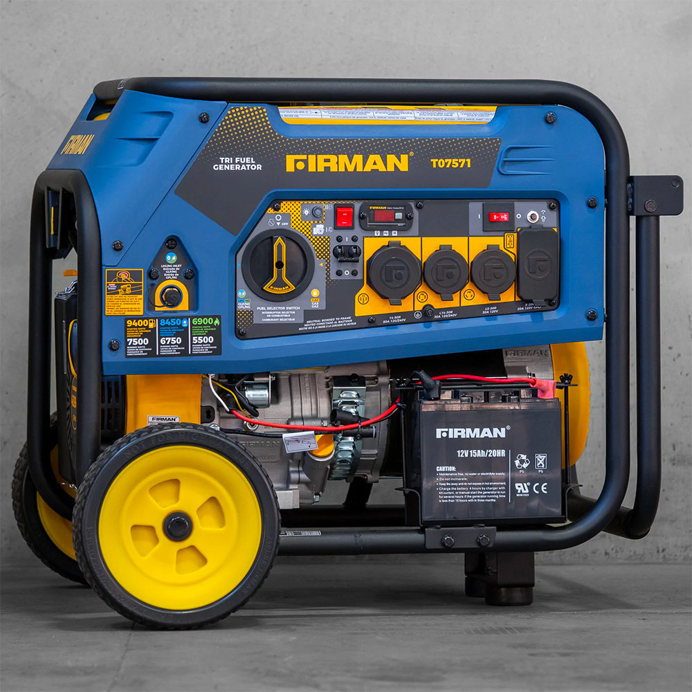 Firman 7500 watt generator side view