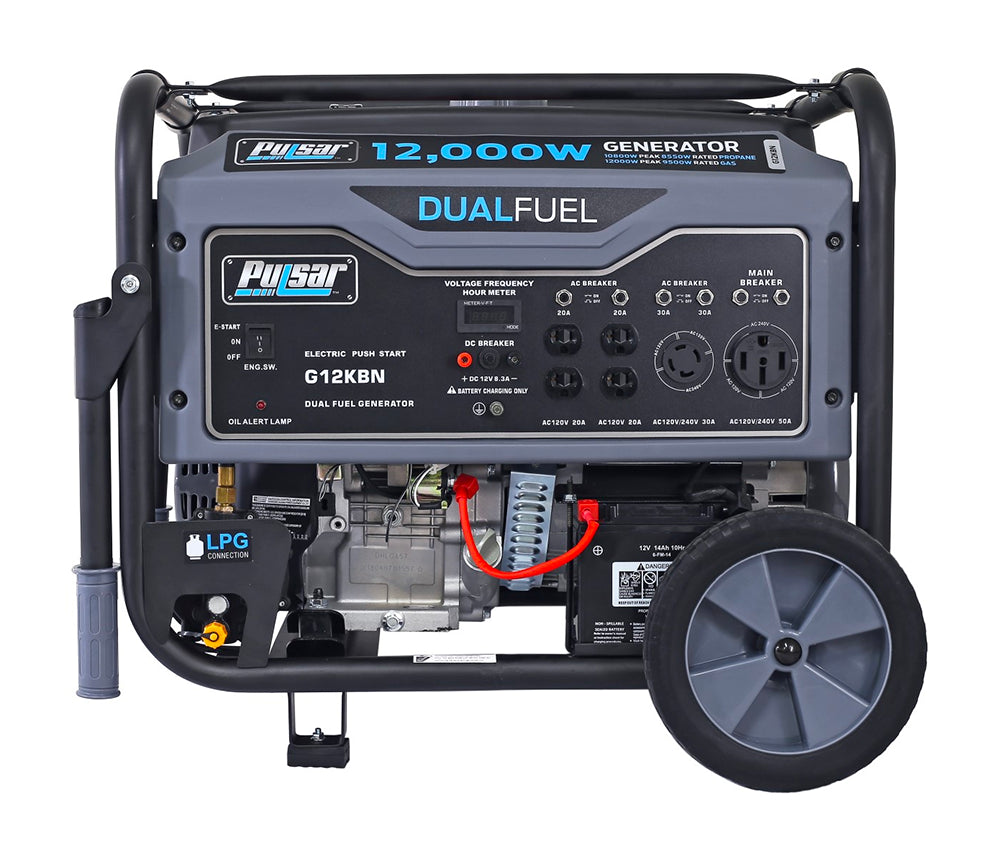 Pulsar G12KBN - 12,000 Watt Dual Fuel Portable Generator