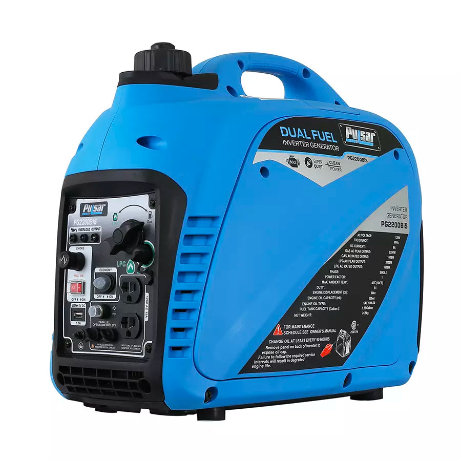 Pulsar 2200 watt dual fuel inverter side view