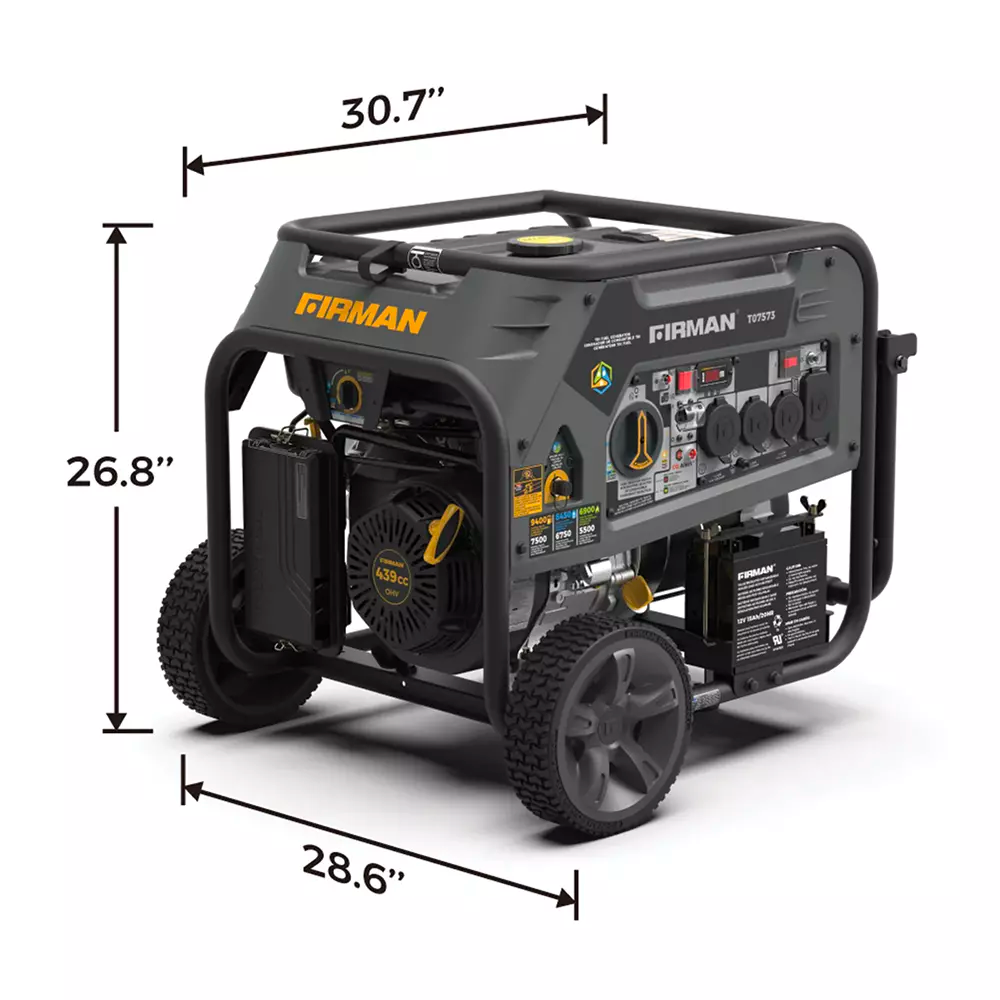 T07573 generator dimensions