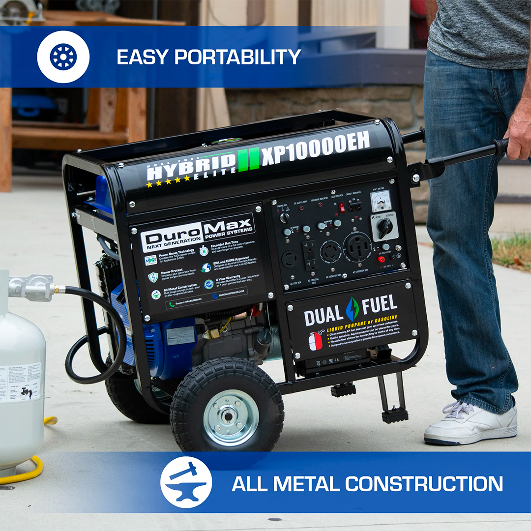 DuroMax XP10000EH - 10000 Watt Dual Fuel Portable Generator