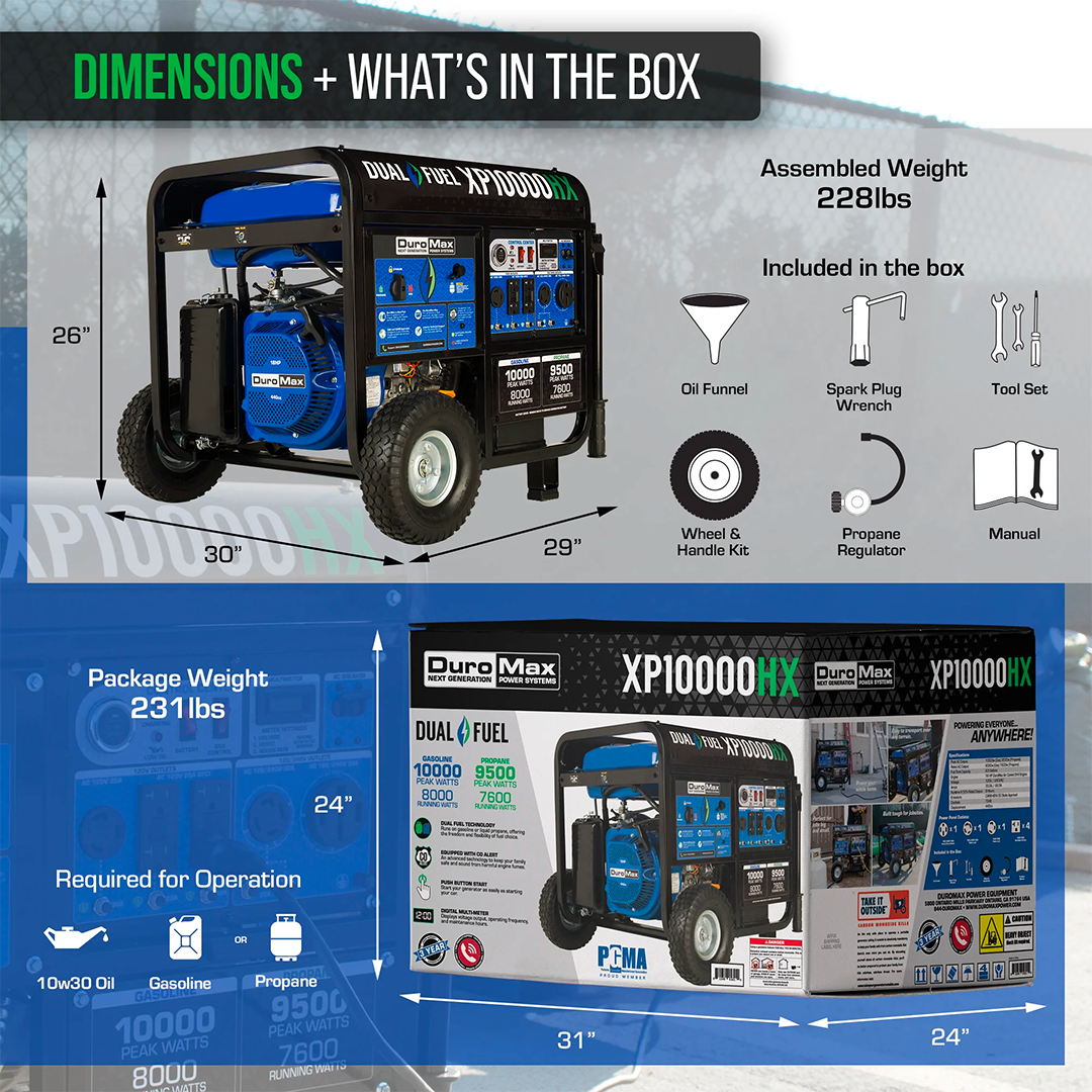 XP10000HX dimensions whats in the box