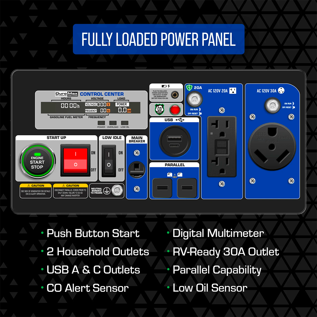 XP4500iH power panel and start button