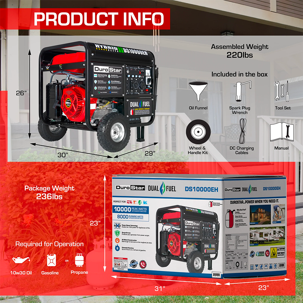 generator box and dimensions